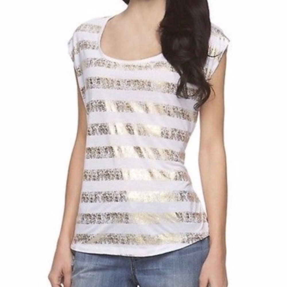 Jennifer Lopez Gold Striped Top